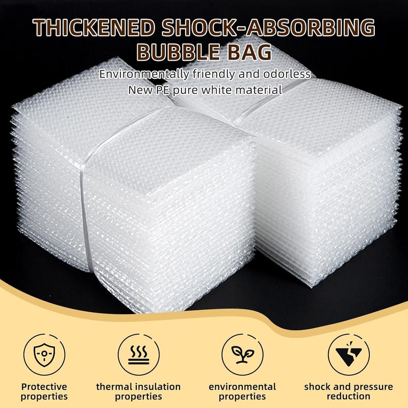 XHMAXE 50Pcs Bubble Pouche Wrap, 10”x12” Bubble Bags for Shopping, Double Wall Bubble Cushioning Wrap Bags for Mailing Packing, Moving and Storage Fragile China Dishes Electronic Item - Image 5